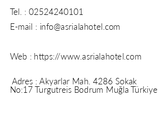 Asr- A'la Hotel Bodrum iletiim bilgileri